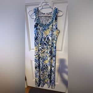Kim Rogers Blue and Yellow Abstract Dress